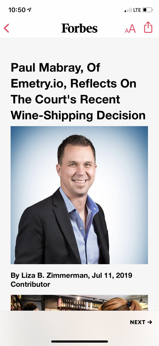 Tennessee Wine and Spirts had literally NOTHING to do with wine shipping. And from Forbes...
