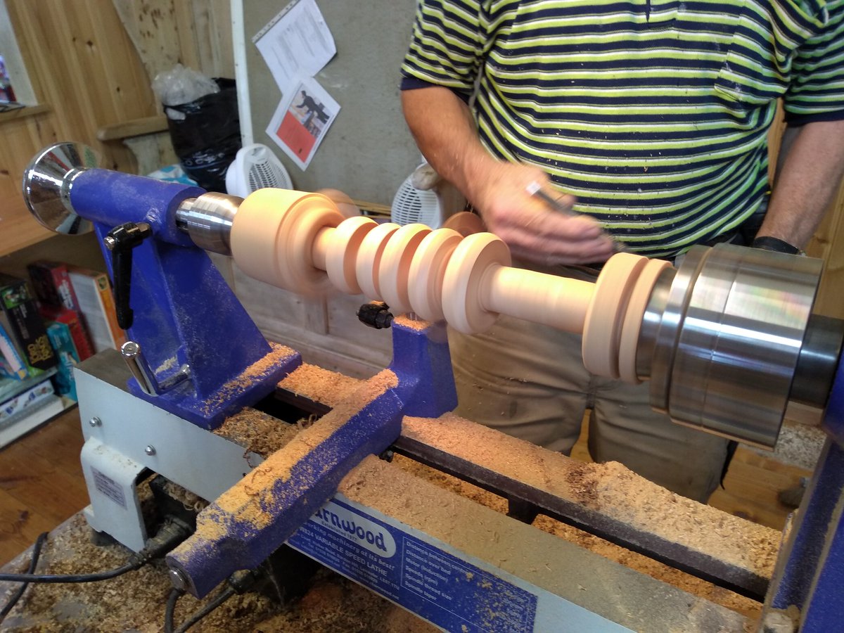 ChardShed's tweet photo. The next tricky step in this project is to make captive rings from solid wood for what will be a baby rattle. A tool had to be adapted to do it. See how he got on next week. https://t.co/VIDKjuoCPk