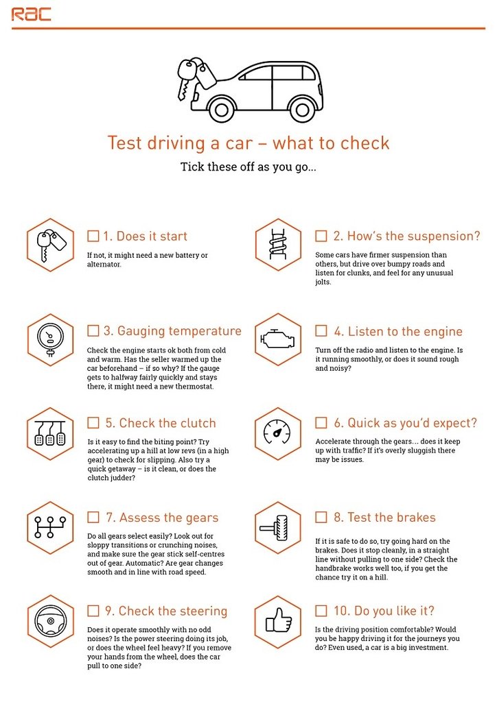 New Car Checklist When You Buy A Used Car What Do I Need A Used Car
