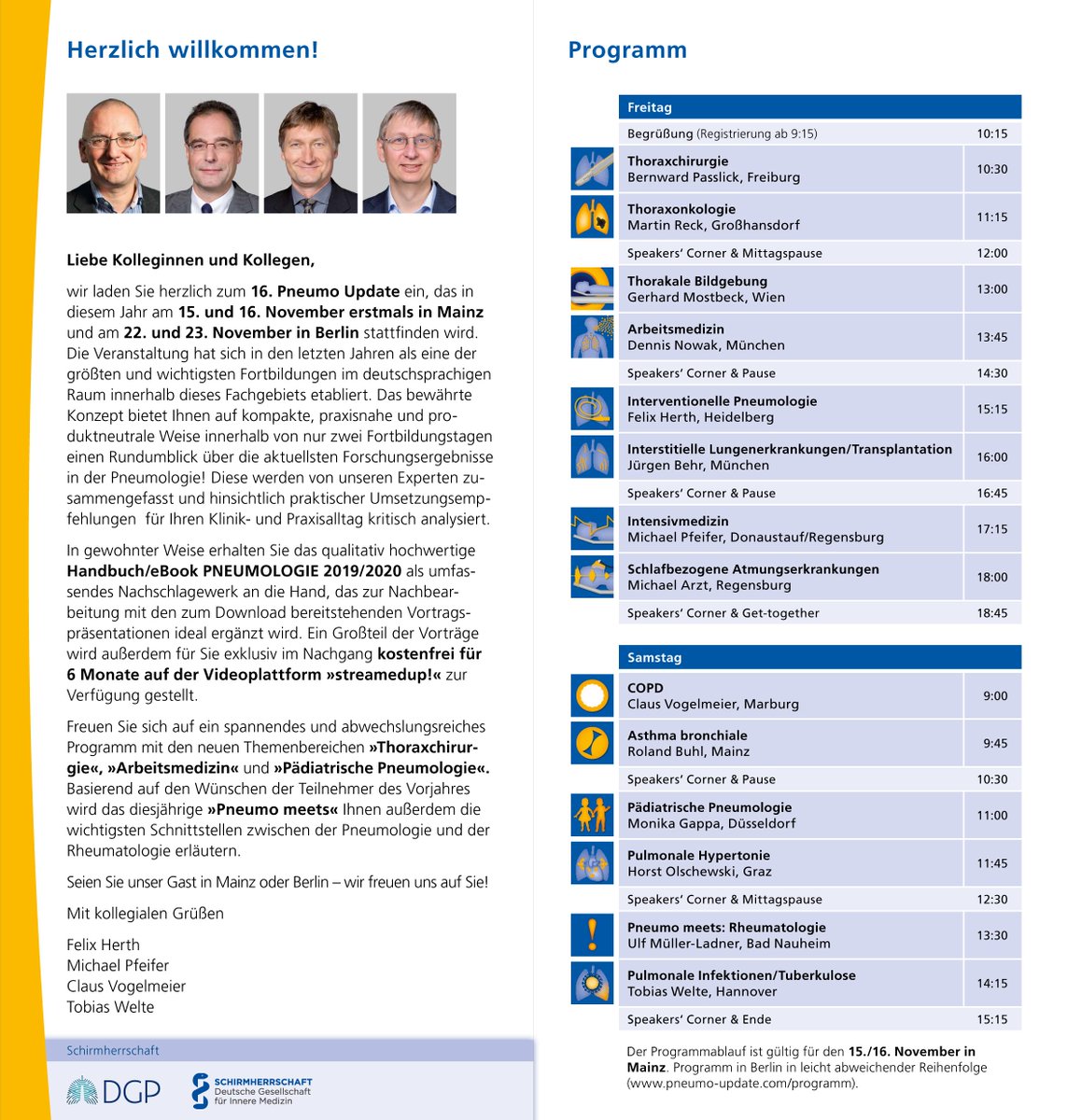 Das Neueste aus einem Jahr Pneumologieforschung vorgestellt von Experten gibt es in nur 2 Tagen beim Pneumo Update am 15./16. November in Mainz oder am 22./23. November in Berlin. Jetzt anmelden pneumo-update.com/anmeldung #Pneumologie #CME #Fortbildung #PneumoUpdate19