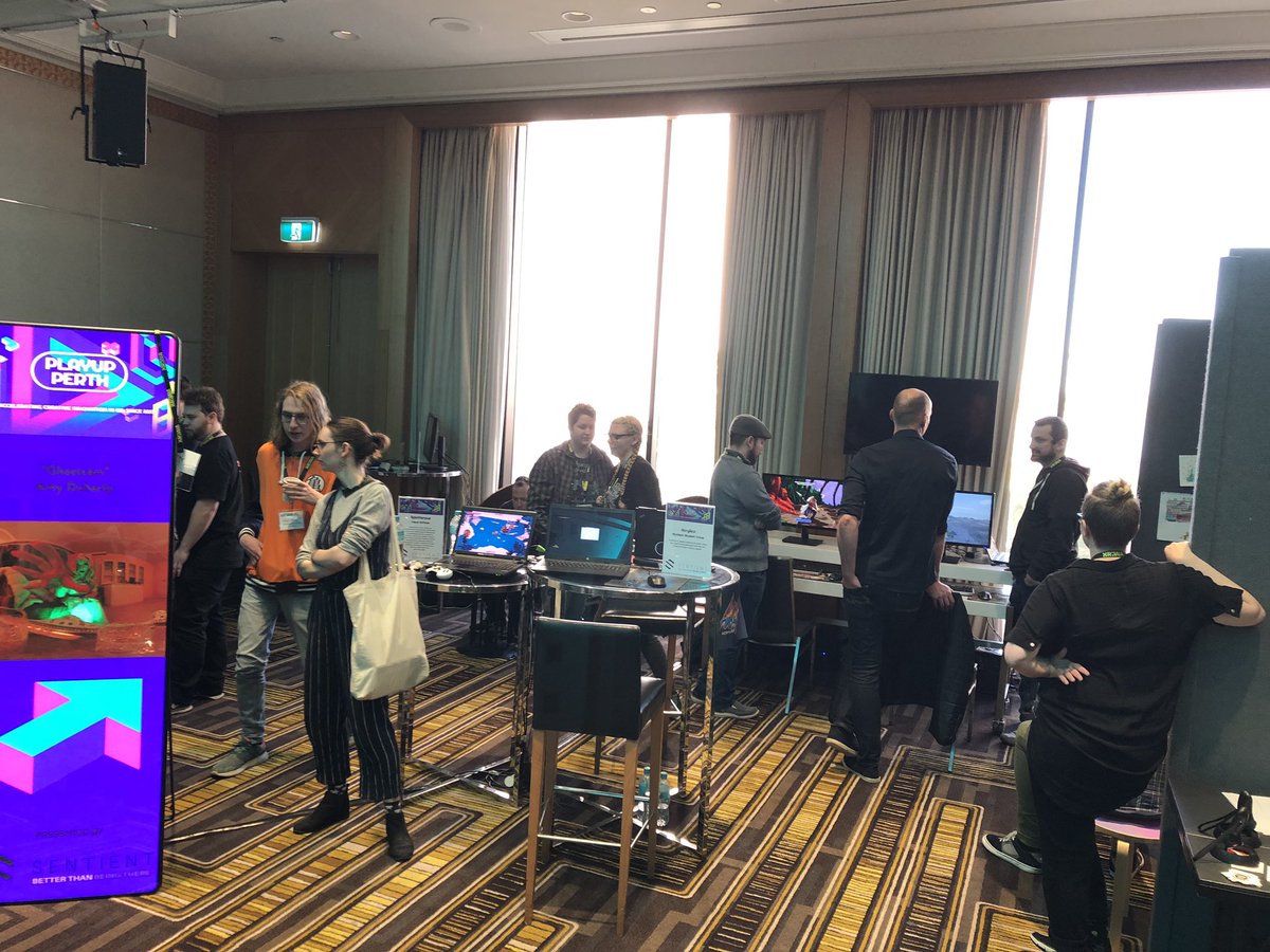 PlayupPerth's tweet photo. Playup Perth Games Zone today was a huge success! You have tomorrow and Sunday left to try out these games at @xr__wa ... #indidev ... proudly supported by @sentcomp https://t.co/Mmuskuj5DY