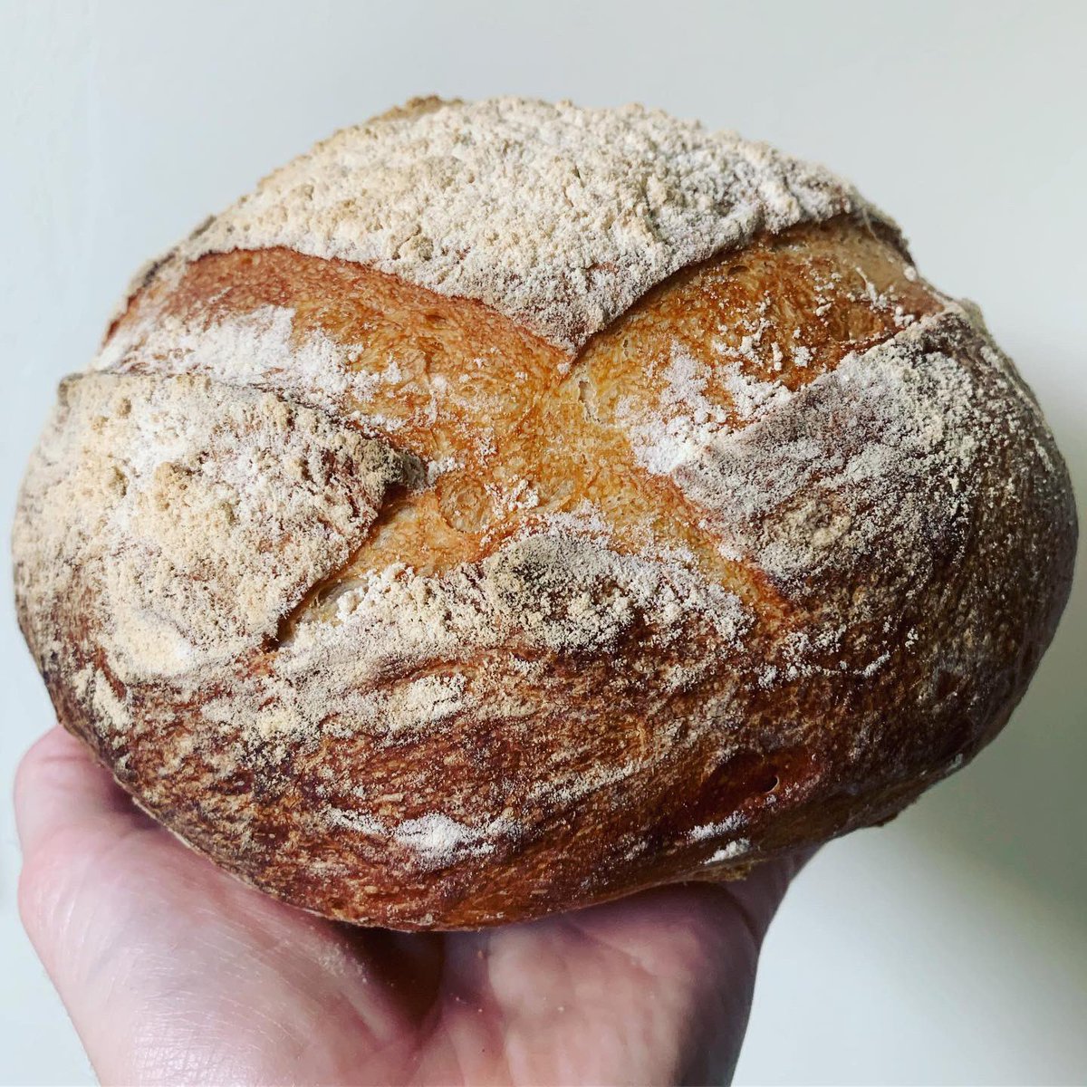 chefimccarten's tweet photo. Our sourdough is improving week on week. Equal parts rewarding and frustrating, each loaf is slightly different.. guess that’s the beauty of it. 
Having a decent oven to bake it would probably improve it further still but that’s life for now🤔 #sourdough #bakingday #selftaught https://t.co/jmQYNJRQG8