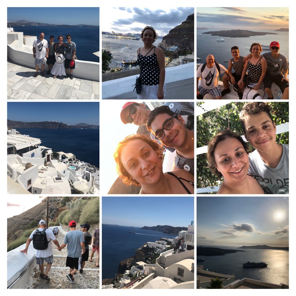 SanaHubaishy's tweet photo. Day 5: spent the day in Beautiful Santorini! Started at the charming Oia Village followed by Traditional Greek dinner &amp; Opa Dance! Loved Breaking those Plates! We finished by watching the sunset &amp; walking down 600 steps to the marina! #glassbreaking #gorgeousviews #amazingsunset https://t.co/0nfdkSyBju