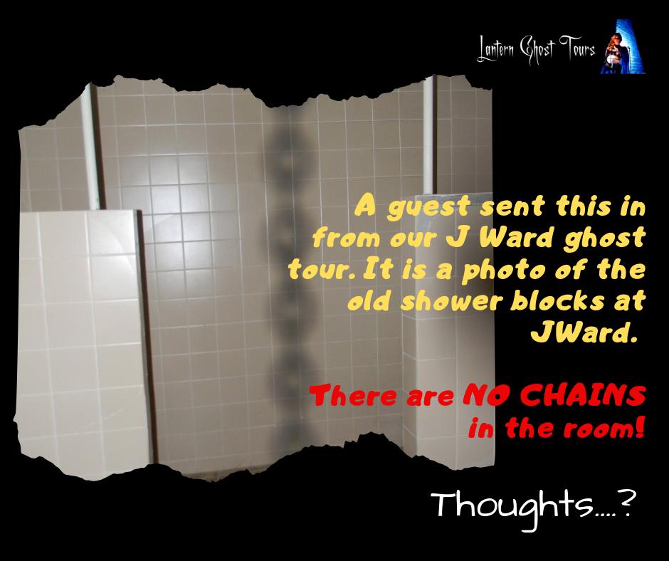 lanterntours's tweet photo. A guest sent this in from our #JWard #ghost #tour. It is a photo of the old shower #blocks at J Ward.
Mind you, there are no chains in the room!
What's your take on this? Tweet us!
#Book now to experience it yourself!
https://t.co/xZhFDURUnF
#LGT #LanternGhostTours https://t.co/9gToKyFuBK
