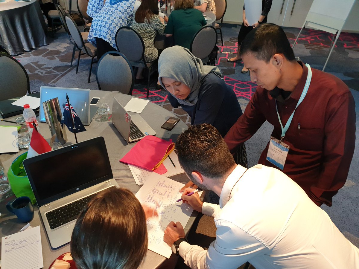 hamishcurry's tweet photo. Great to see our Indonesian and Australian educators sharing their partnership plans and providing good feedback #BRIDGEprogram2019 @BRIDGEschools https://t.co/wYGia1kMjs