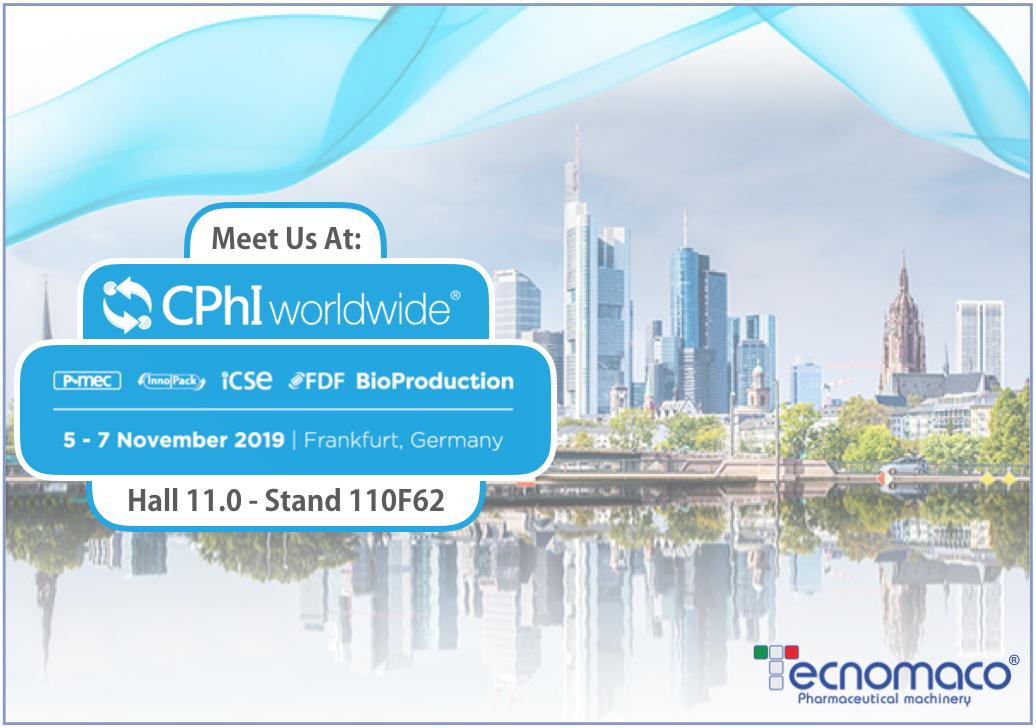 tecnomaco's tweet photo. Meet #Tecnomaco at:
#CPhI_Worldwide - #Frankfurt 5 - 7 November 2019
"HALL 11.0 - STAND 110F62"
YOU CANNOT MISS IT!
Find more info on: https://t.co/Fu520R1MDE https://t.co/cI5FTC3rvl