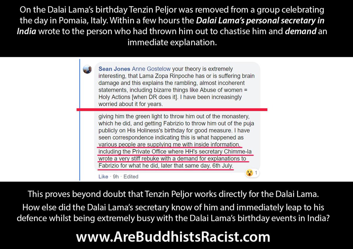 IndyHack's tweet image. Tenzin Peljor (@peljortenzin) just exposed the fact that he works directly for the Dalai Lama. Who else receives protection directly from the #DalaiLama's personal secretary within hours of asking?

Final proof that @InformReligion were co-opted by the Dalai Lama's own people.