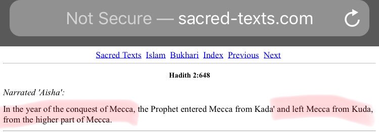 59/n Refer these snippets of Bukhari’s Hadith that talk about high mountain and the passage.The snippets are for 2.645 to 2.648 but it goes on to talk about same till 2.651Can any Islamic Scholar pl clarify where are such attributes in current Mecca?
