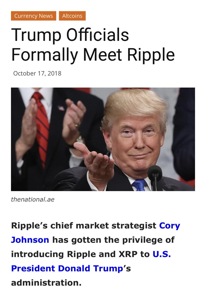 MrFreshTime's tweet photo. @HeisenZerp @coindesk @barrysilbert @DanielG @realDonaldTrump Trump most likely hates Bitcoin Bc of China Miners controlling most of network. Ripple, an American Silcon Valley company has been meeting with Trump administrators for over past year+. Trump good friend Ken Kurson on Ripple’s Board of Directors. Trump all in on XRP!!! https://t.co/j18GyogJF7