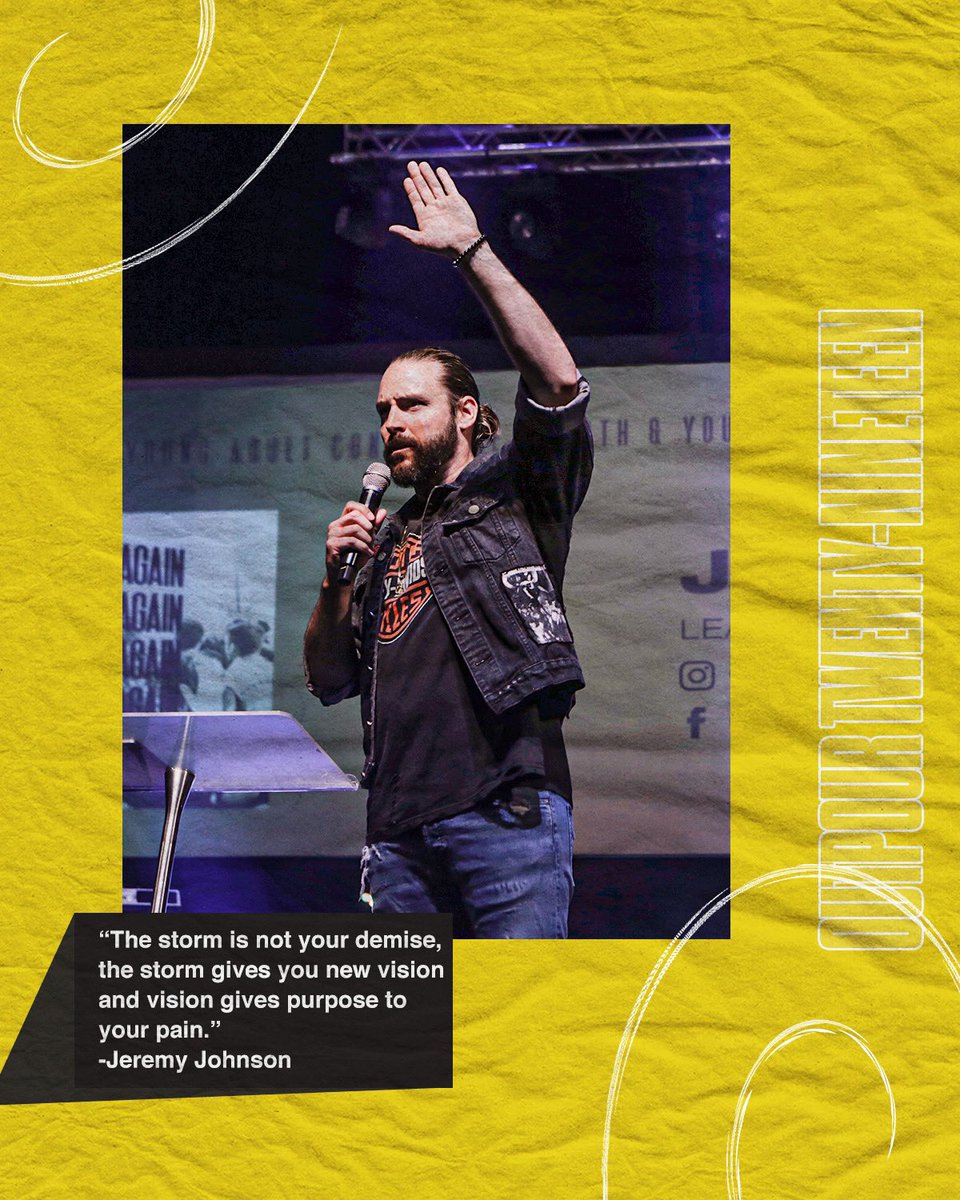 🦅 “The storm is not your demise, the storm gives you new vision and vision gives purpose to your pain.” -Jeremy Johnson
.
#Outpour2019
#DoItAgain
#CrossChurchRGV
#CrossYouthRGV
#RGV