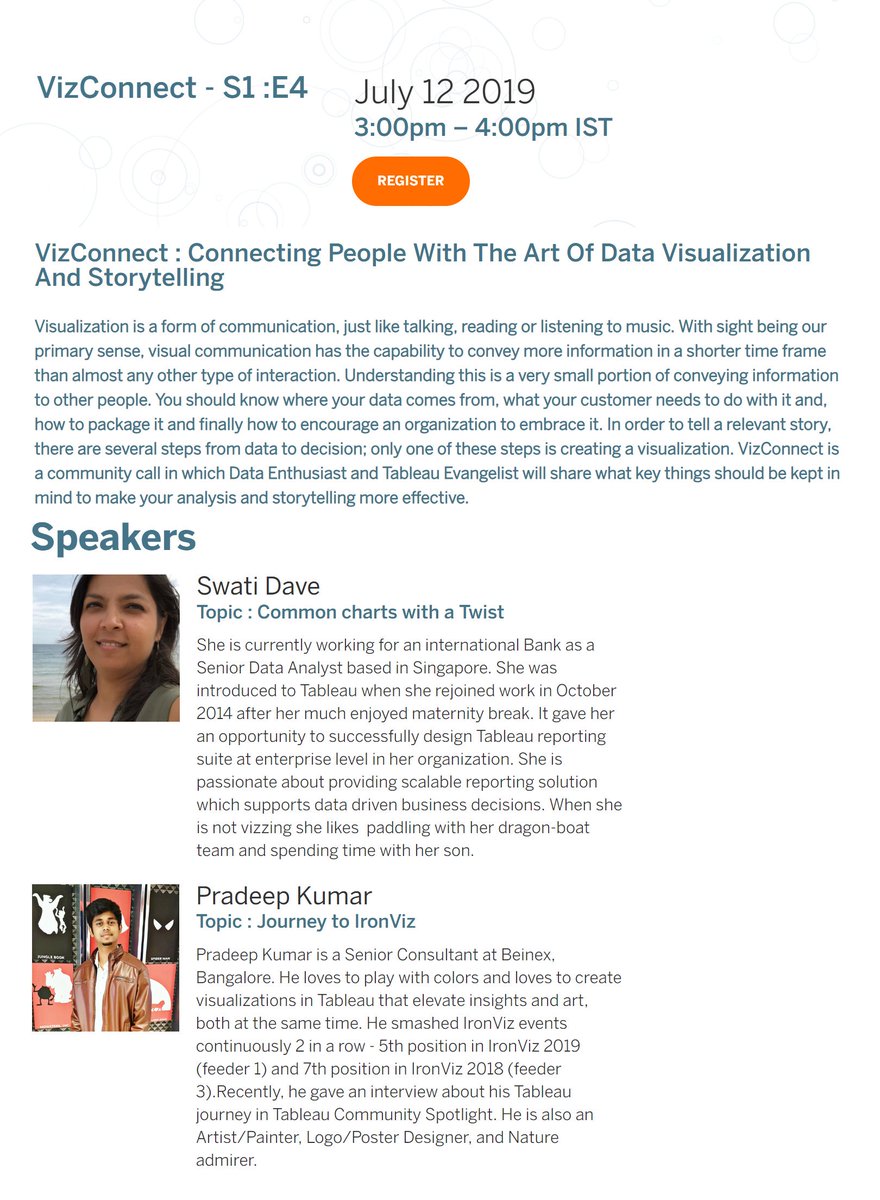 pradeep_zen's tweet photo. #Vizconnect S1 E4 on 12th July 2019 (3pm - 4pm IST), where @swatifunwiddata would be sharing few tricks to make simple charts effective in Tableau and I would be sharing my 'Journey to IronViz' :)

@tableau @skapoorz #tableautricks #ironviz https://t.co/1uH05OX8rK