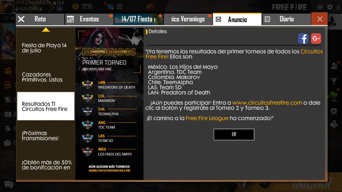 Necesito jugadores de region Norte America para este torneo
@DarkfightGT_ 
<a href="/AyudaJugador/">Ayuda Jugador</a>