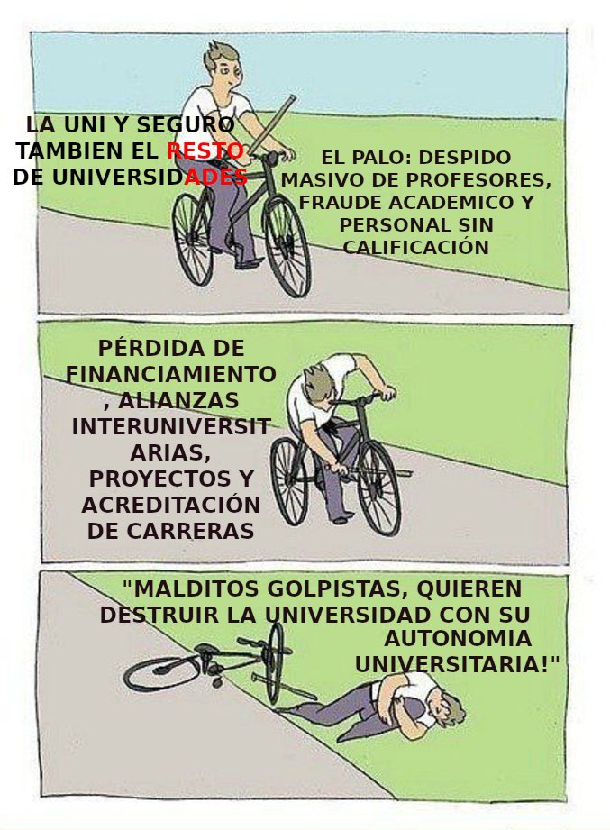 MasmemesdelaUN1's tweet photo. Las universidades se caen a pedazos y nadie dice misa.
Lo siento primo, el cartón no te va a servir ni para el Concentrix si no haces nada por la calidad de la educación.
#SosUNAN
#SOSUNI
#SOSNicaragua
#FueraUNEN
#ReformaUniversitaria https://t.co/QP8cKG9i37