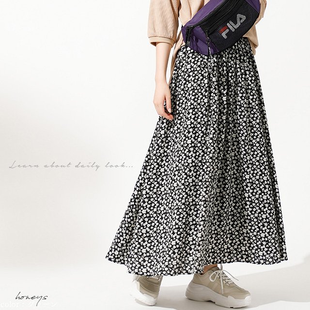 ハニーズ Honeys Tren Twitter 落ち着いた花柄で秋を先取り ロングスカート 2480円 T Co Nup9px2udt ハニーズ Honeys かわいい プチプラ プチプラコーデ 今日のコーデ Fashion スカート 花柄