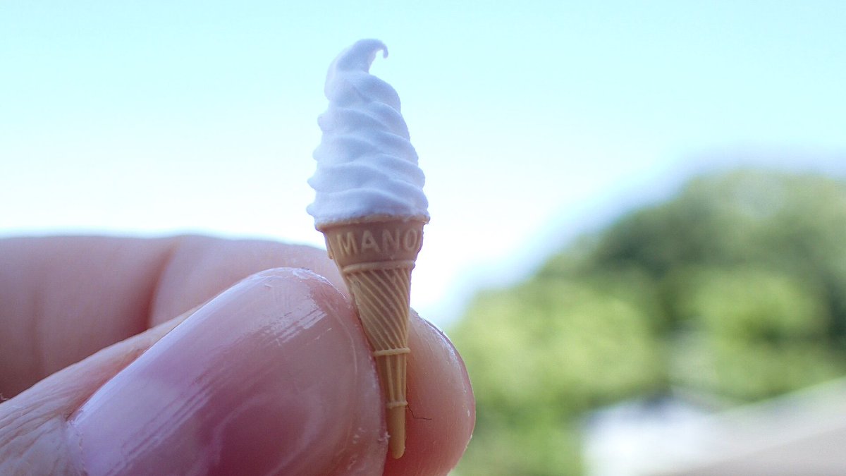 ソフトクリーム作りました? #ミニチュア #ソフトクリーム #粘土