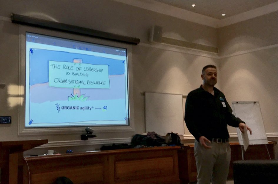 Great start to the day: unpacking Leadership, organizational resilience and Organic Agility with <a href="/agile42/">agile42</a> <a href="/BarryTandy/">Barry Tandy</a> <a href="/MikeFreislich/">Mike Freislich</a>