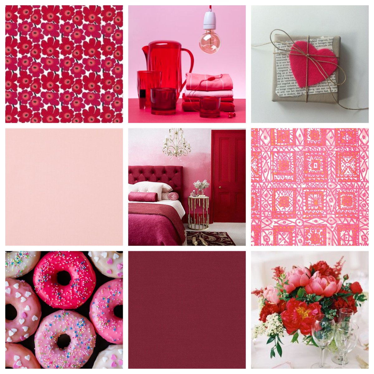💗IN THE PINK💗 We're in love with a Red Pink Combo- perfect for summer! Our moodboard includes our fabrics Confetti &amp; Rose, Marimekko &amp; Christopher Farr Cloth. Bring us your own fabric to make into curtains &amp; Blinds with our Supply your Own Fabric service naturalcurtaincompany.co.uk
