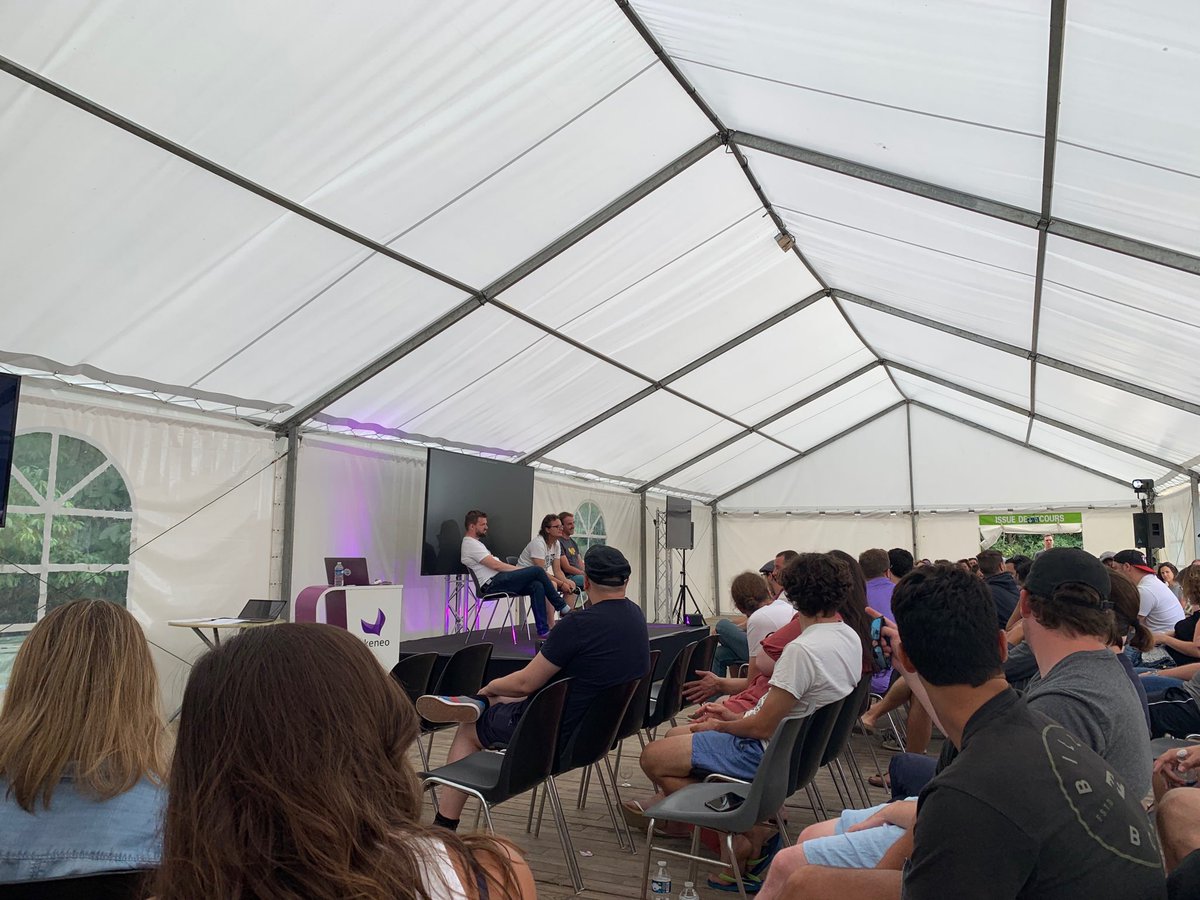 YoavKutner's tweet photo. Last day of #ASS19 open q&a with the team. @FdeGombert @BJacquemont @duponico on stage @akeneopim https://t.co/tfSTjkvRvR