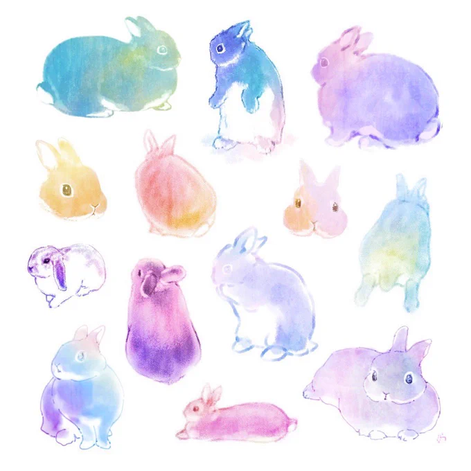 うさぎさんスケッチいろいろ 