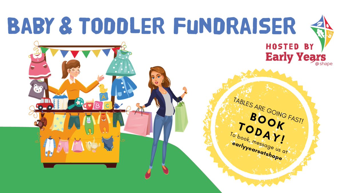 Our <a href="/EarlyYearsShape/">EarlyYears@Shape</a> team are hosting a #BabyAndToddlerFundraiser on 13th July. The team will be there &amp; will be available to answer any questions you may have about our #ChildcareServices. Interested in having a table of your own? To get more info, contact us - info@eyshape.com