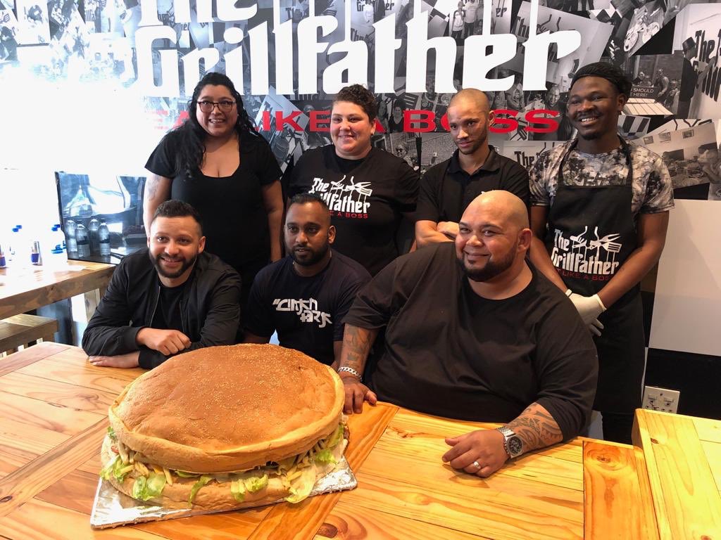 . <a href="/Goliath_Goliath/">IG:goliathandgoliath</a> collaborated with <a href="/SaGrillfather/">The Grillfather SA</a> in Mitchells Plain to make the biggest burger in SA. 60cm and weighs in at 19kg. These will be sold as well 😁🙆🏽‍♂️