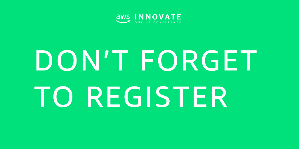Last chance to register for the #AWSInnovate - Global Edition — a hands-on learning experience created by builders for builders. amzn.to/2XFkIqJ
