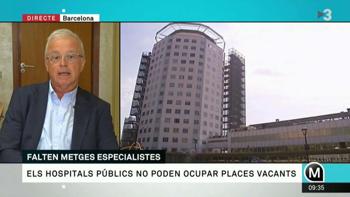 El Col·legi de Metges confirma que fa temps que falten cardiòlegs, pediatres, psicòlegs i anestesistes. 
📌 Dr. Marc Soler: “No es cobreixen llocs de treball per falta de contractes laborals estables competitius”
#ElsMatinsTV3 ▶️ ccma.cat/tv3/alacarta/e…