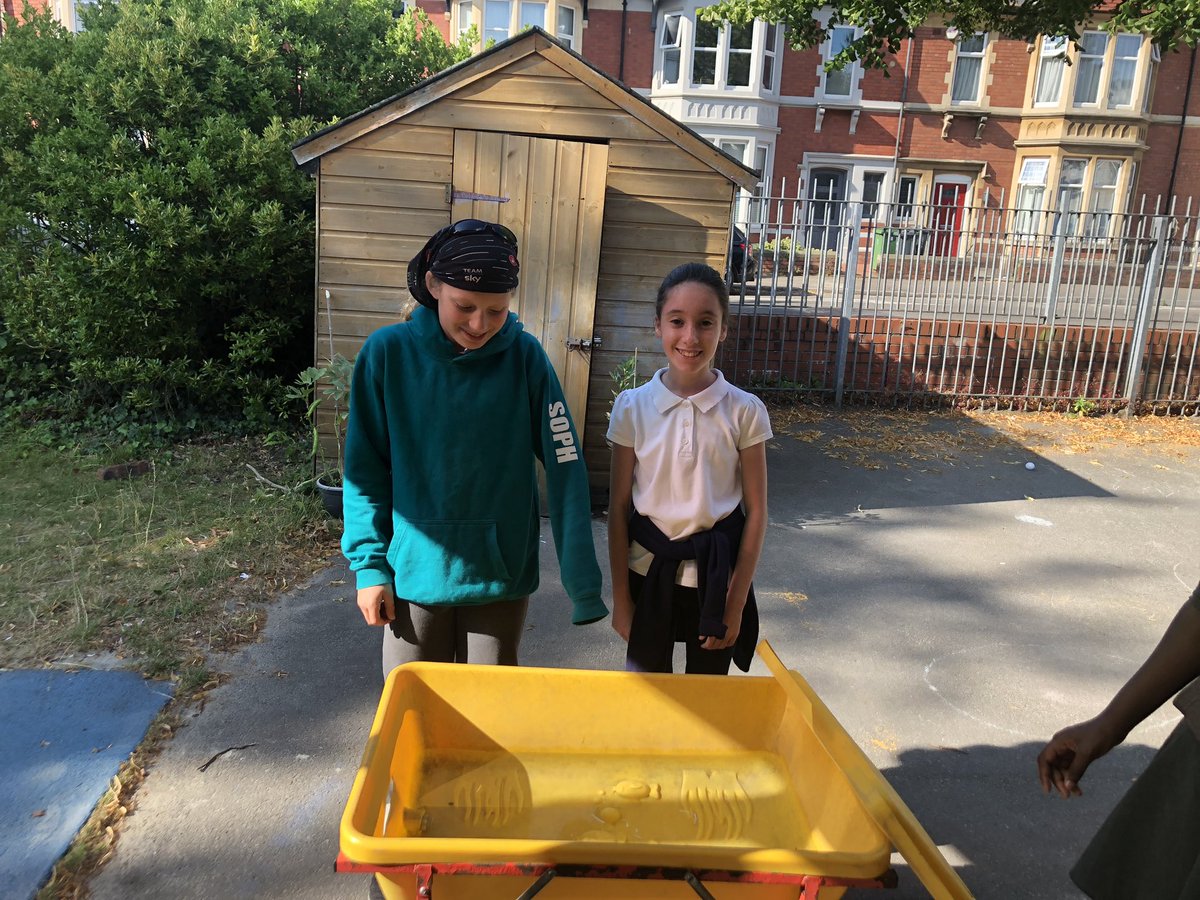 Year 6 are being very helpful with nursery children this morning