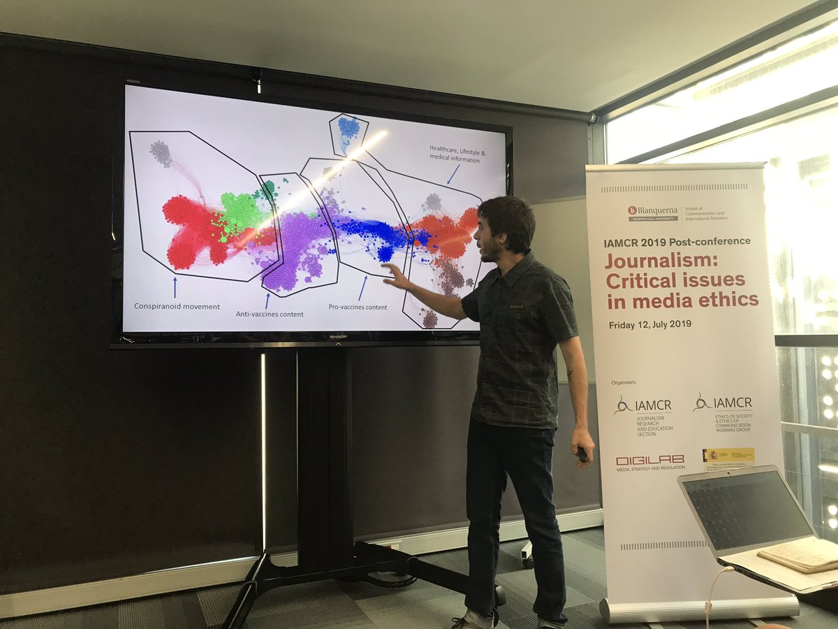gdetorres's tweet photo. Eth WG + Journalism Section on fake news & algorithms: We have to put all our effors to develop a good framework to understand today’s news enviroment #journalism #ethics #iamcr2019 #postconference #urll #barcelona https://t.co/drf2JUy0wQ https://t.co/aq0R3k9RKD