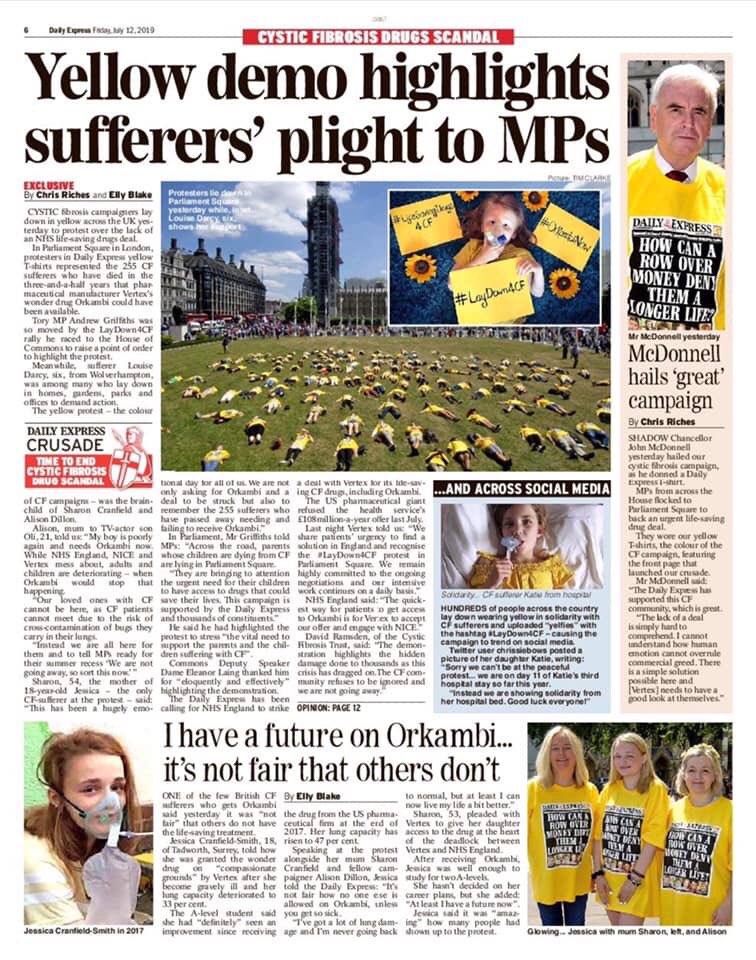 Alidilly's tweet photo. Well @MattHancock such a shame you didn’t come and lay down in the square yesterday. One visiting member from the House of Lords was Very moved and simply said “It’s Shameful”, and that Mr Hancock is exacty what it is 😞 #Laydown4CF #interimaccess https://t.co/vQwW5DGaPF