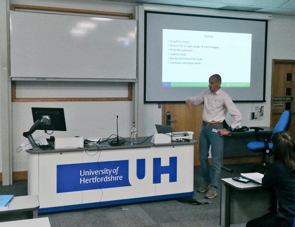 is_eud's tweet photo. Stefano Valtolina is now presenting his work about Facilitating the Development of #IoT Applications in #SmartCity Platforms #ISEUD2019 #EUD https://t.co/VSPoXTYHBU