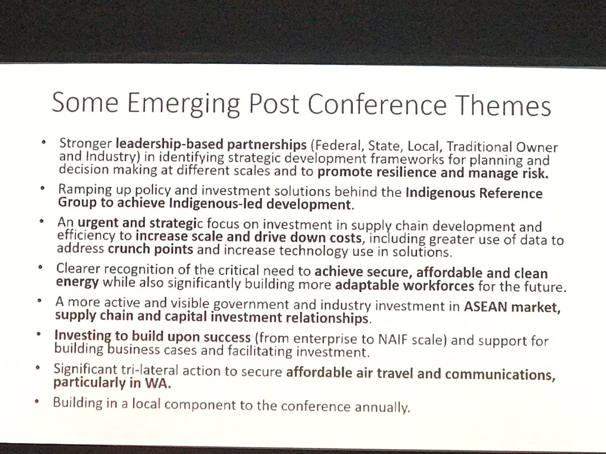 Takeaway themes from the Developing Northern Australia conference
#devnth #conference #supplychains #sustainabledevelopment #karratha #nt #topend