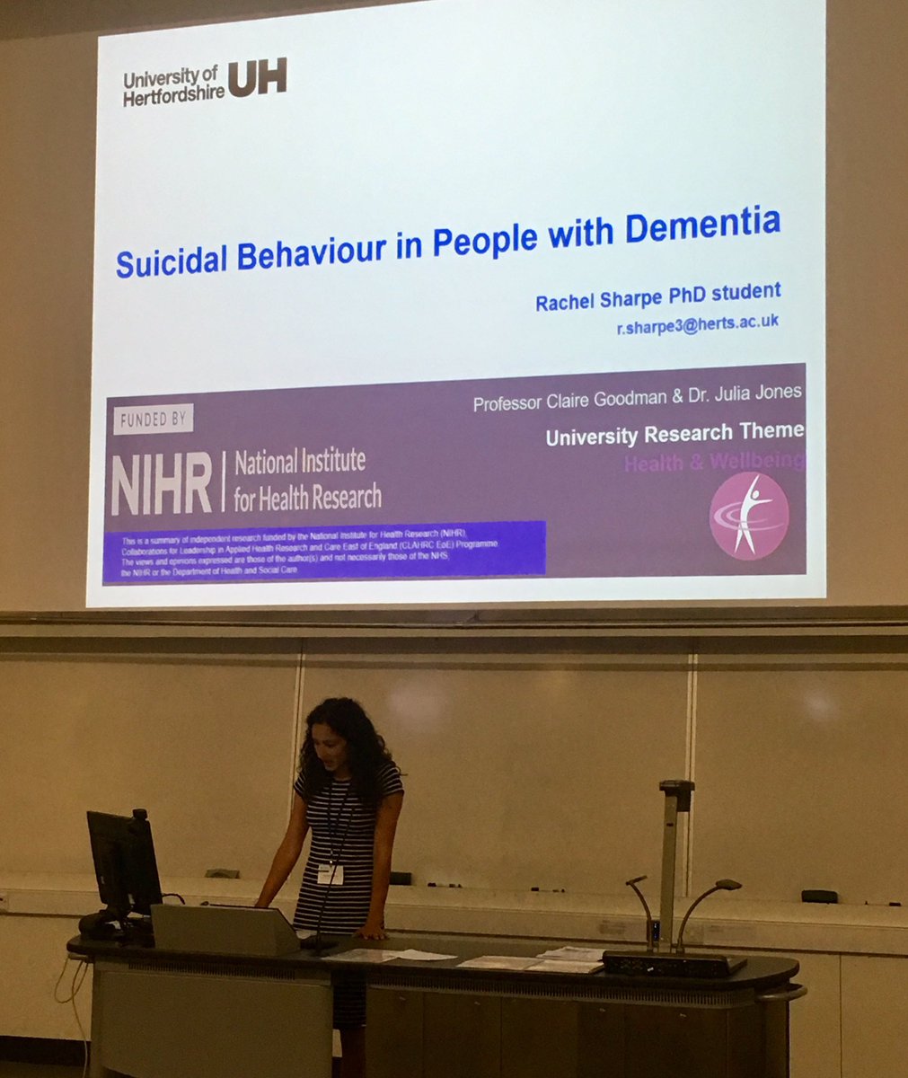 A privilege to hear more about Rachel Sharpe’s @CRIPACC1 difficult but important PhD study on suicide in dementia @HDEMCOP @JJonesatherts