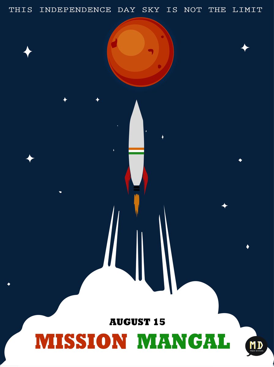 DreamerzAkshay's tweet photo. @akshaykumar sir my poster design for mission mangal , would i pass the test ? 😋 #MissionMangalPoster #akshaykumar @sonakshisinha @foxstarhindi @taapsee #Maddesigns https://t.co/7D1g7xjoqJ