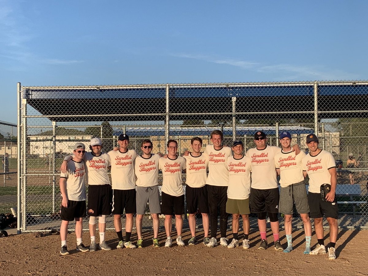 SluggersSandlot's tweet photo. That makes it four in a row for the most attractive team in the league. Big games from @LucasElias33 our up and coming prospect as well as our catcher, the captain, @noah_omdal https://t.co/YTBYRH5v5h