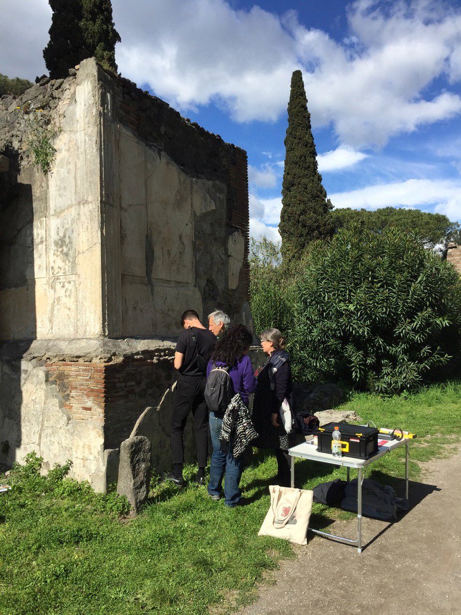 pompeii_project's tweet photo. For sustainable restoration and conservation, monitoring and maintenance and is necessary. That’s why we started with the first evaluation of our work in the Via Nucera that we did during our #PSPPSummerAcademy in autumn 2018. #heritageScience #Pompeii #conservationstudents https://t.co/n0r3f5OTS8