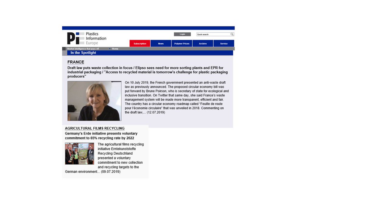 Elipso et @IK_Verband à l'honneur dans PIE, la France avec son projet de #LoiAntiGaspillage et l'Allemagne avec des engagements volontaires pour la collecte et le recyclage des films agricoles à hauteur de 65% en 2022.