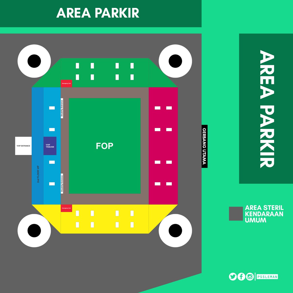 PSSleman's tweet image. Info penting terkait pertandingan besok:

1. Pengecekan tiket akan dimulai sejak pintu gerbang utama.
2. Lokasi parkir kendaraan semuanya akan berada di luar area Stadion Maguwoharjo.