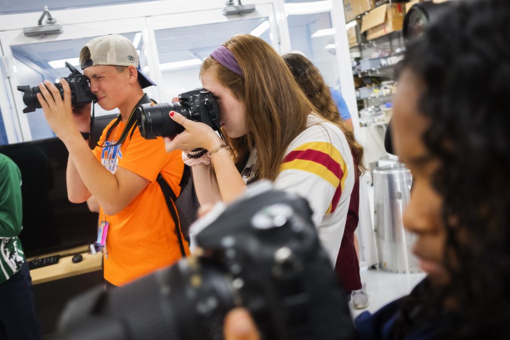 PSUBellisario's tweet photo. High school students spent the week gaining hands-on experience in broadcast journalism, digital journalism and film-video during @PSUCommCamp! https://t.co/c7pttTGXYR