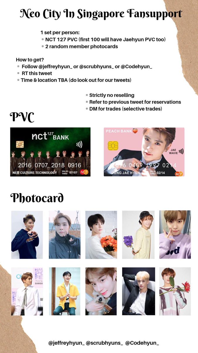 scrubhyuns_'s tweet photo. 🍀 #NEOCITYinSG Fansupport 🍀
How to get?
1) Follow any of us ⬇️⬇️⬇️
✨@jeffreyhyun_ x @scrubhyuns_ x @Codehyun_ ✨
2) RT this
We will tweet our location on concert day itself so do turn on notifications!! ☺️���️
#NCT127_NEOCITYinSG #NCT127inSG https://t.co/PLnDdiYC6I