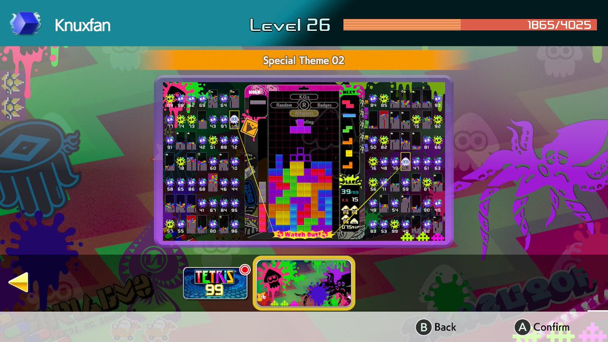 KnucklesfanVids's tweet photo. Finally got the new skin! #Tetris99 #Tetris #NintendoSwitch https://t.co/EmDGYcgVi7