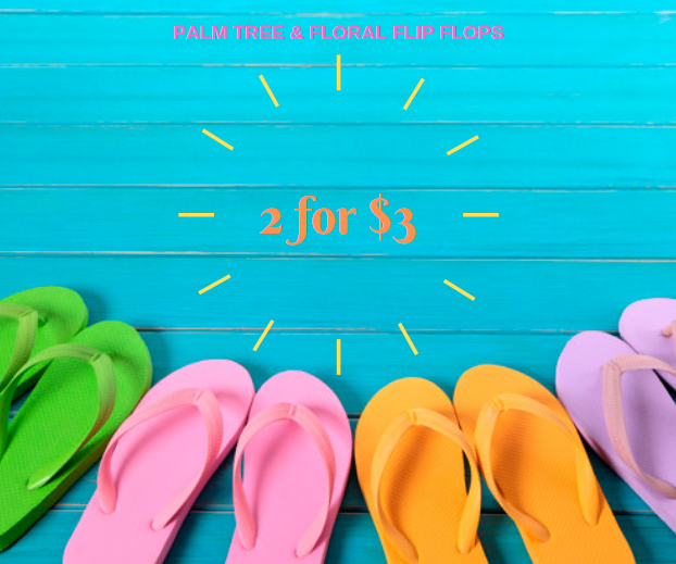 NobbiesParties's tweet photo. You guys have to check out our flip flop sale! Can't beat 2 pairs for 3 bucks! 🥳 https://t.co/fYLqh33SRZ