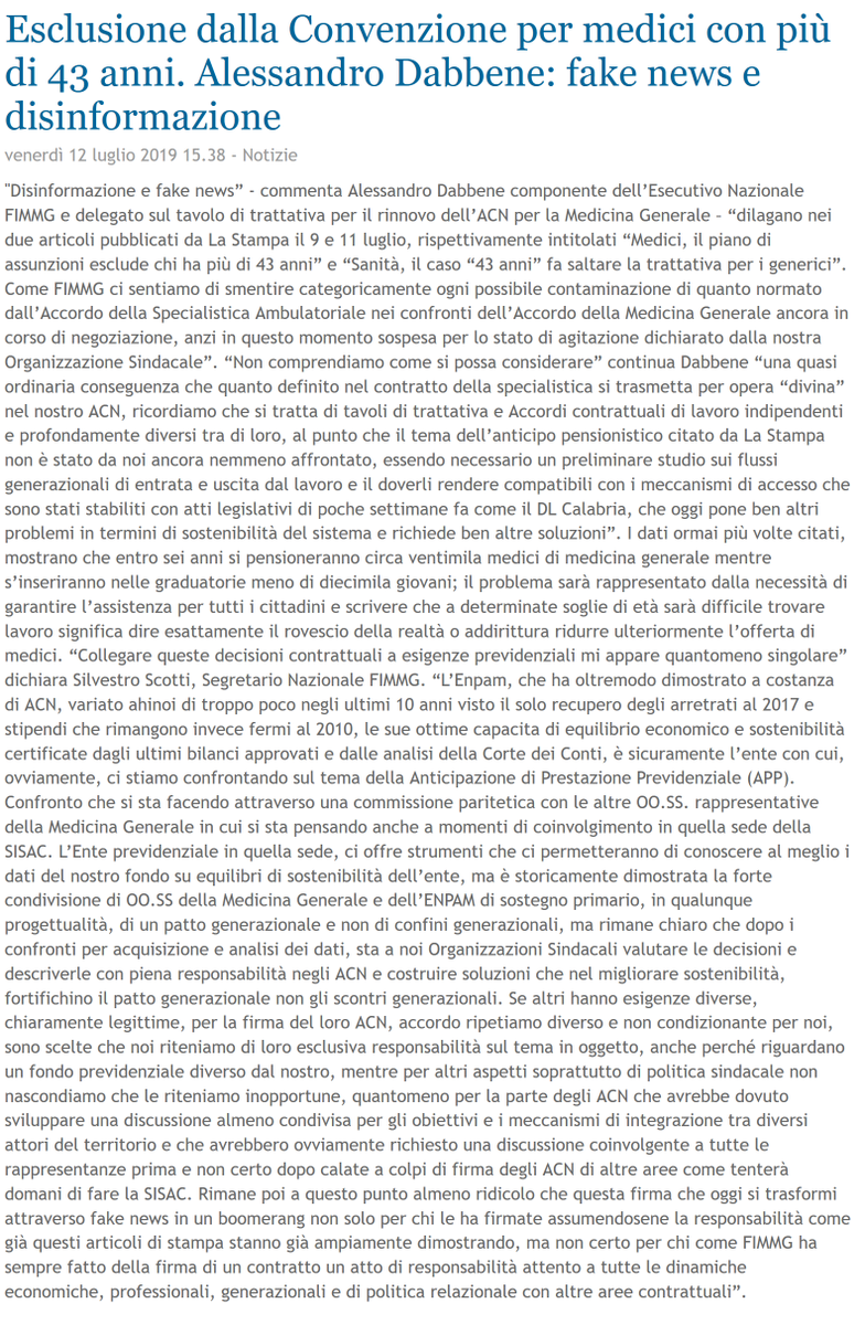 fimmgnotizie's tweet photo. Numero speciale di FimmgNotizie: "Esclusione dalla Convenzione per medici con più di 43 anni. Alessandro Dabbene: fake news e disinformazione". @aledabbene Leggi la notizia integrale cliccando qui https://t.co/GLlEO4xquF https://t.co/0h5KpHjQQ5