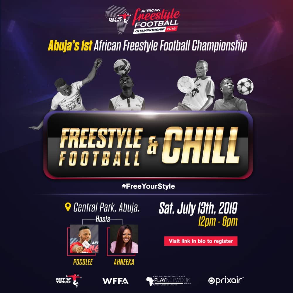 UmehWrites's tweet photo. #AbujaTwitterCommunity come enjoy Freestyle Football #AFFC19 , enjoy the dance competition by Pocolee and letβs have fun and chill.
Venue: Central Park, Abuja.
Time: 12pm-6pm
Entry: FREE https://t.co/y9wJ5TYCD4