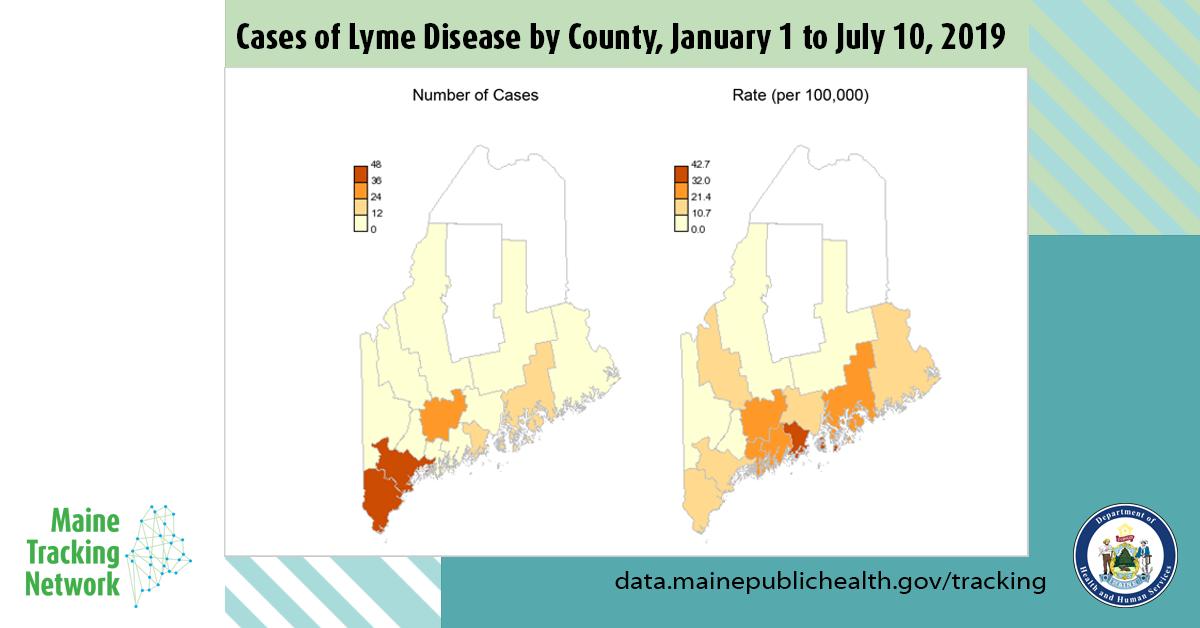 MEPublicHealth's tweet image. Maine CDC’s Infectious Disease Epidemiology Program and Maine Tracking Network work together to make daily counts and rates of three tickborne diseases easily accessible to everyone. Learn more at data.mainepublichealth.gov/tracking/nearr… #TAW2019 #BeyondData