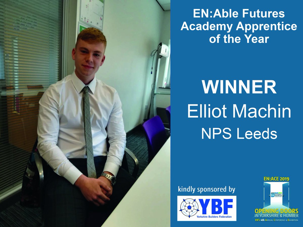 EfficiencyNorth's tweet photo. #FridayFeeling Well done to all this yearโs Social Value Award winners. The standard this year was extremely high. #ENACE2019๐๐๐@ENAbleFutures Academy Apprentice of the Year
WINNER Elliot Machin @npsleeds https://t.co/NEw5yf20De