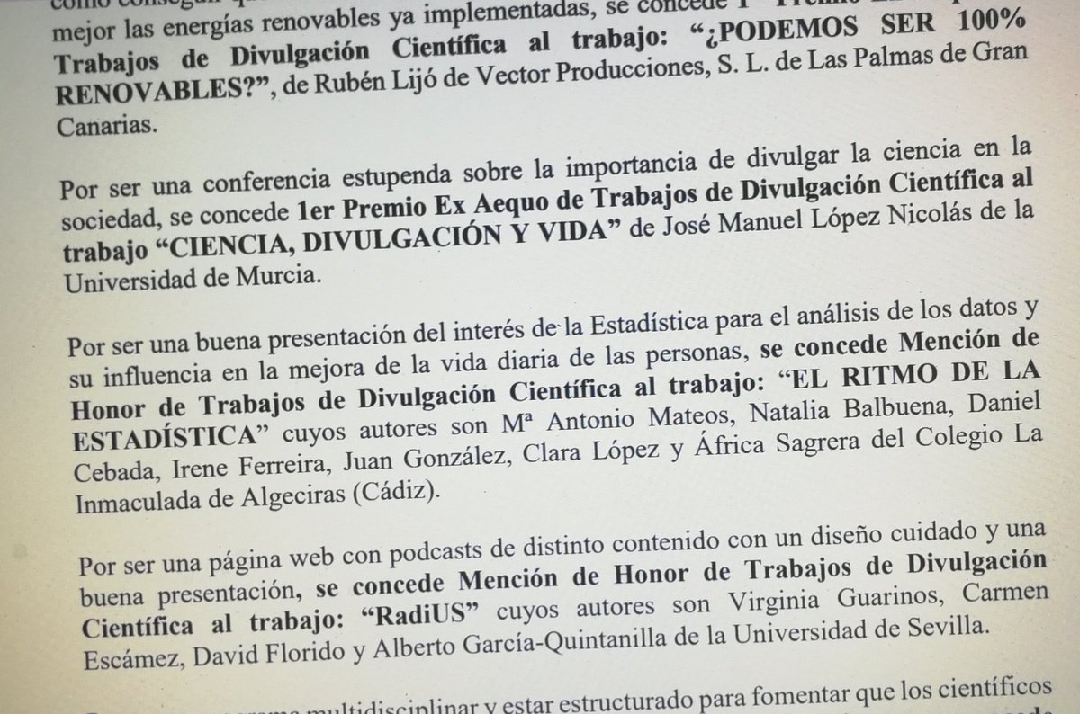 Virginia Guarinos (@vguarinos) on Twitter photo Buena manera de cerrar temporada. Mención de honor a #RadiUS de <a href="/unisevilla/">Universidad de Sevilla</a> en los premios Ciencia en Acción 2019. Ciencia clandestina, Bioquímica eres tú y Caleidoscopio, nuestros buques insignia de divulgación científica. Somos #RadiUS, la radio de la Universidad de Sevilla!!! Buena manera de cerrar temporada. Mención de honor a #RadiUS de <a href="/unisevilla/">Universidad de Sevilla</a> en los premios Ciencia en Acción 2019. Ciencia clandestina, Bioquímica eres tú y Caleidoscopio, nuestros buques insignia de divulgación científica. Somos #RadiUS, la radio de la Universidad de Sevilla!!!