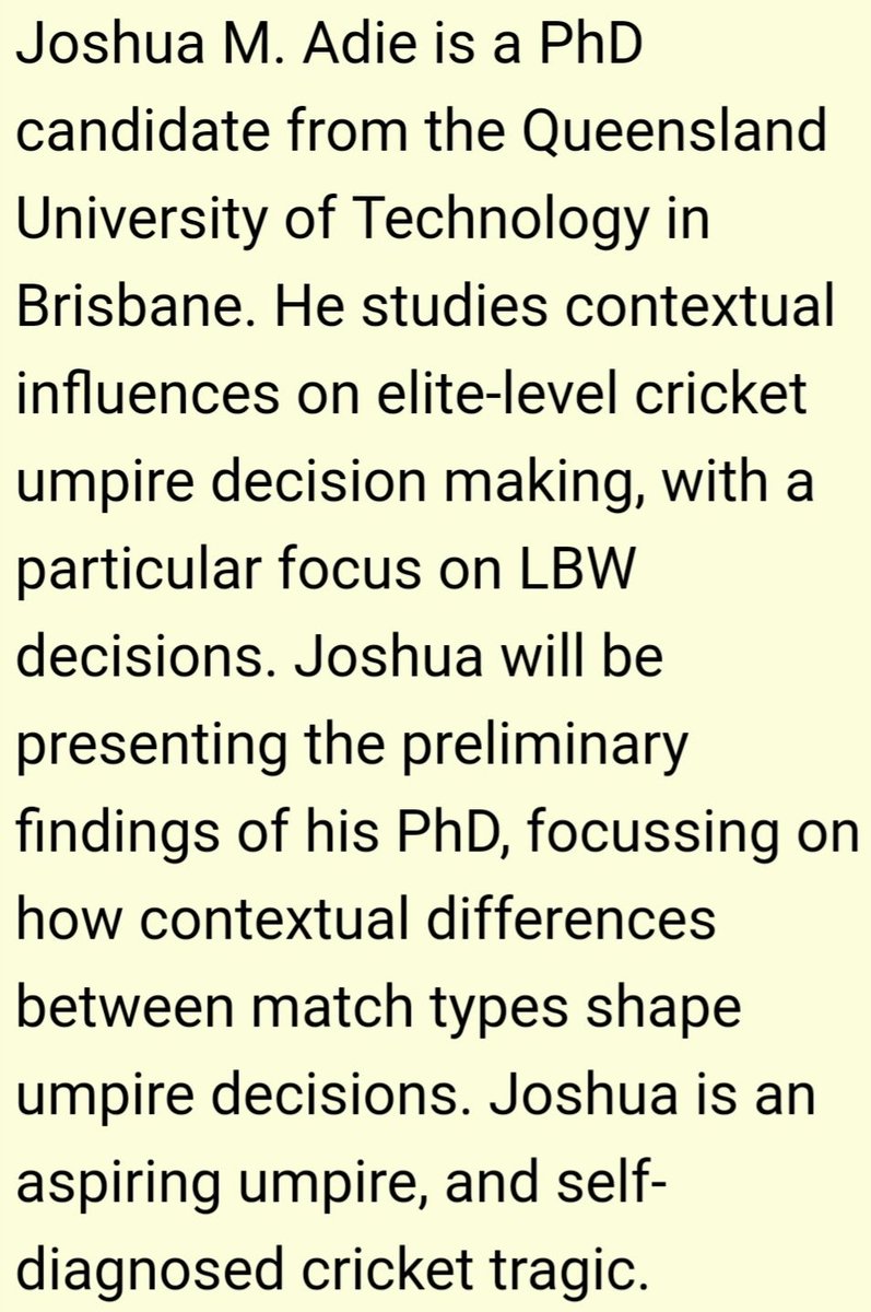 Luke Oldfield (@oldfieldluke) on Twitter photo Exciting CarnegieXchange seminar <a href="/leedsbeckett/">Leeds Beckett</a> on the 22nd of July!
All the way from Australia, <a href="/JoshuaAdie/">Dr Joshua Adie</a> will be on campus to discuss his research on decision making in elite level cricket umpires!
Book your place at eventbrite.co.uk/e/carnegiexcha…
<a href="/Carnegie_Sport/">Carnegie School of Sport</a> Exciting CarnegieXchange seminar <a href="/leedsbeckett/">Leeds Beckett</a> on the 22nd of July!
All the way from Australia, <a href="/JoshuaAdie/">Dr Joshua Adie</a> will be on campus to discuss his research on decision making in elite level cricket umpires!
Book your place at eventbrite.co.uk/e/carnegiexcha…
<a href="/Carnegie_Sport/">Carnegie School of Sport</a>