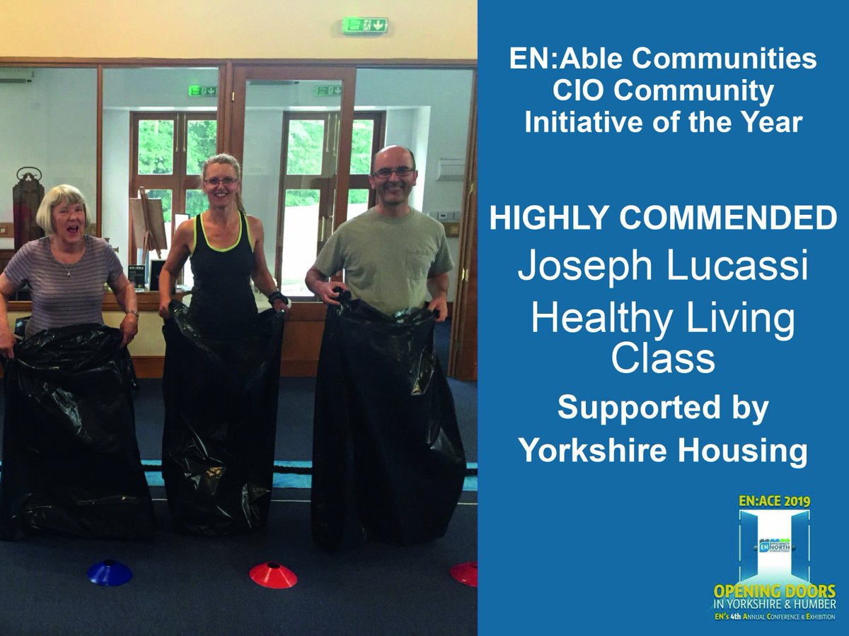EfficiencyNorth's tweet photo. #FridayFeeling Well done to all this yearโs Social Value Award winners. The standard this year was extremely high. #ENACE2019๐๐๐@ENAbleCIO Communitiy Initiative of the Year HIGHLY COMMENDED
Healthy Living Class
Joseph Lucassi https://t.co/aXWZoH8xH9