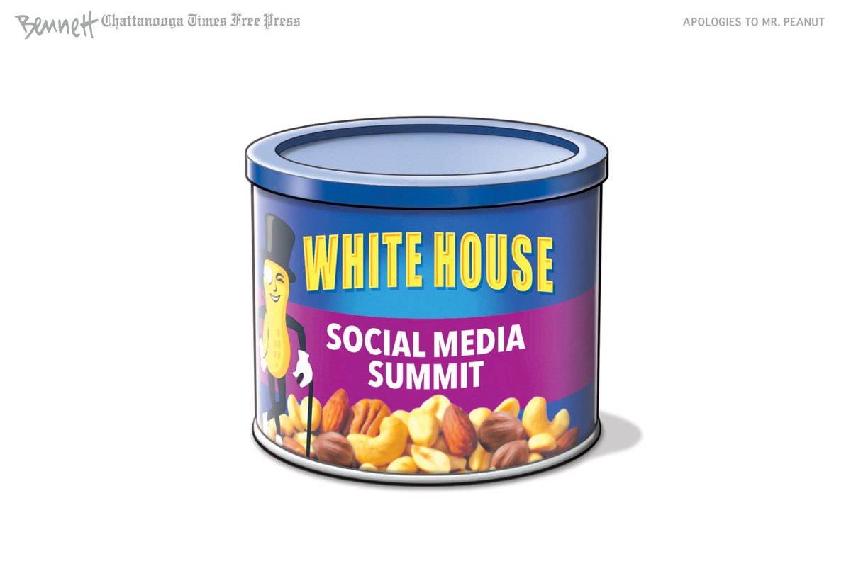 BennettCartoons's tweet photo. 7/12/2019- White House Social Media Summit #Trump #DonaldTrump #PresidentTrump #WhiteHouseSocialMediaSummit #WhiteHouse #ConspiracyNuts https://t.co/B57cvPIk5p https://t.co/wYacHK0HdG